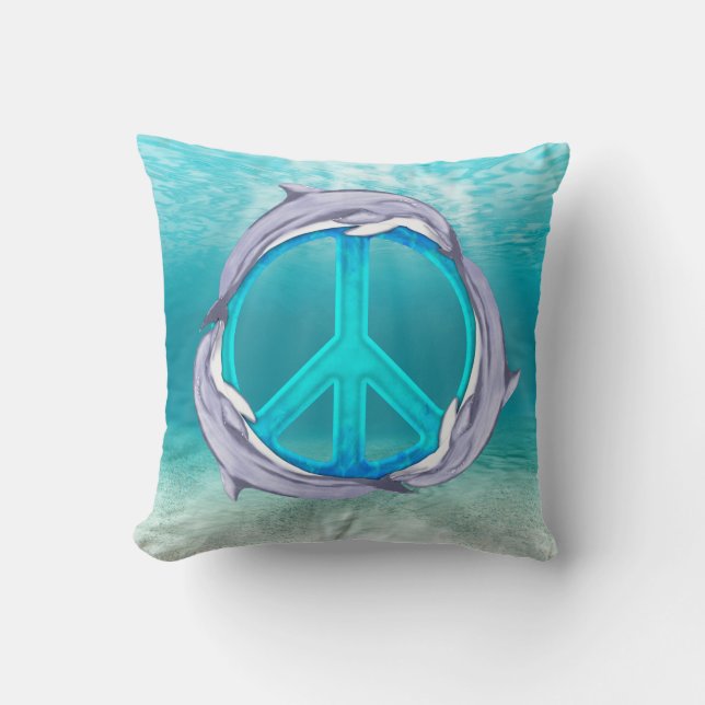 Dolphin Peace Kudde (Framsida)