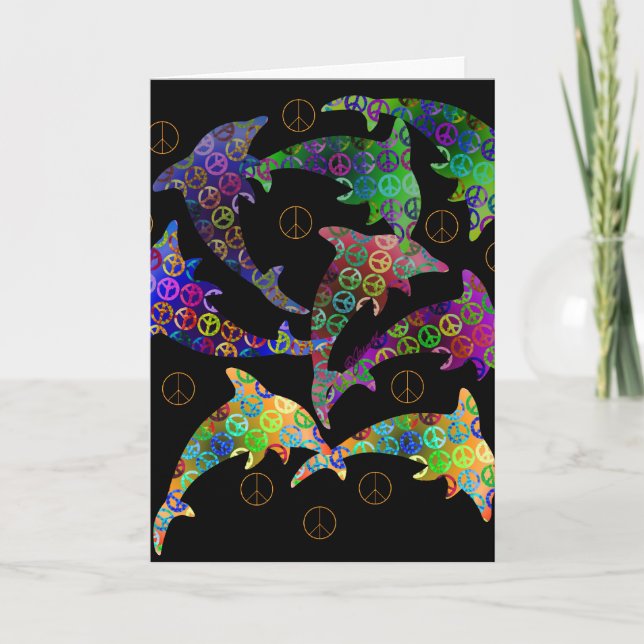 Dolphin Peace Pod Greeting Card Kort (Framsida)