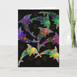 Dolphin Peace Pod Greeting Card Kort