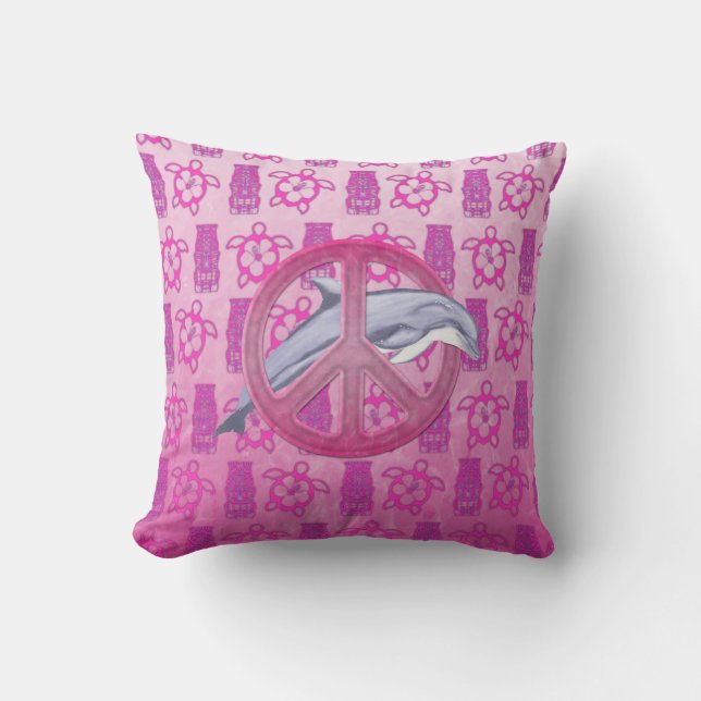 Dolphin Peace Rosa Kudde (Framsida)