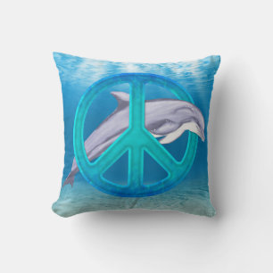 Dolphin Peace Symbol Kudde