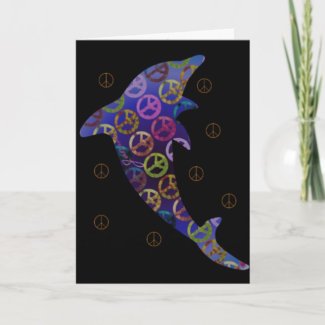 Dolphin Peace Torsdag-gratulationskort Kort (Framsida)