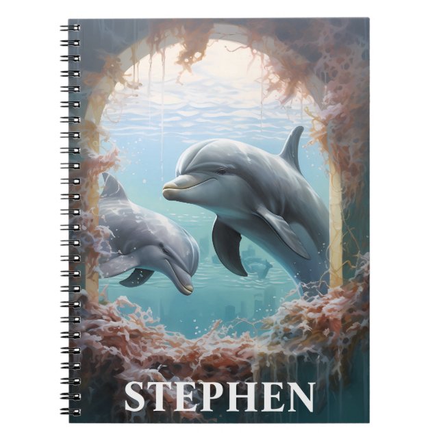 Dolphin Peeking Personlig Anteckningsbok (Framsidan)
