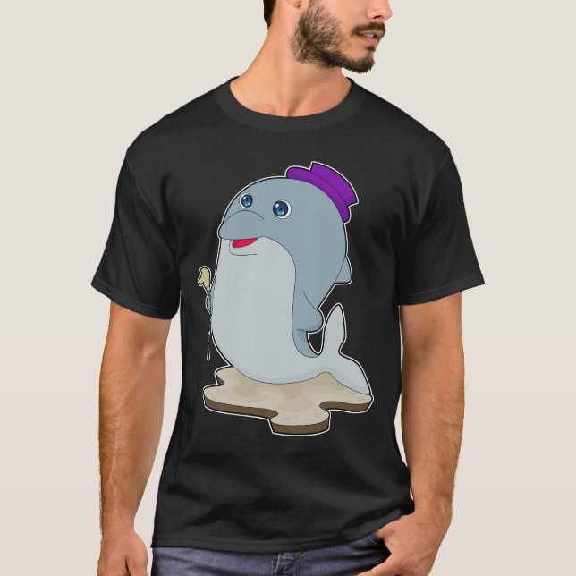 Dolphin Pensionsledamot Walking stick T Shirt (Framsida)