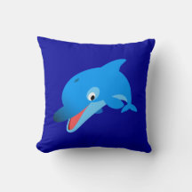 Dolphin Pillow-Tecknaden Dute Jumping