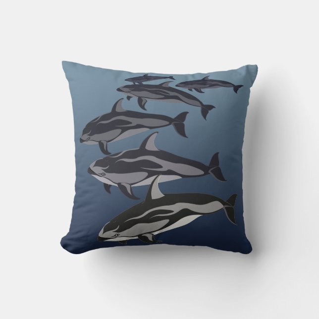Dolphin Pillow White Sided Dolphin Dekorativ kudde (Framsida)