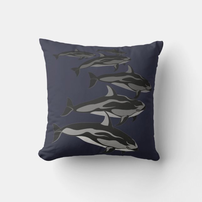 Dolphin Pillow White Sided Dolphin Dekorativ kudde (Framsida)