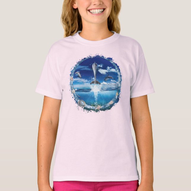 Dolphin Pod Cast Party T Shirt (Framsida)