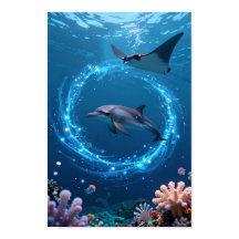 Dolphin Sea Poster – Magical Ocean Aesthetic Wall 