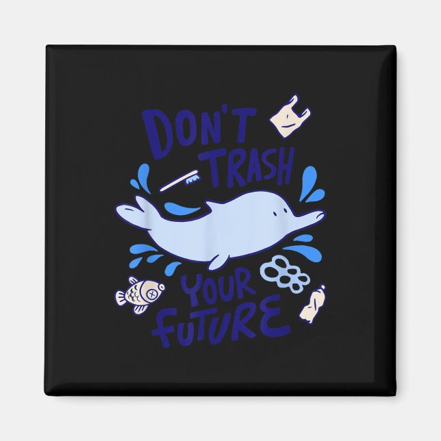 Dolphin Seas Miljöskydd Klimatförändring Magnet (Framsidan)