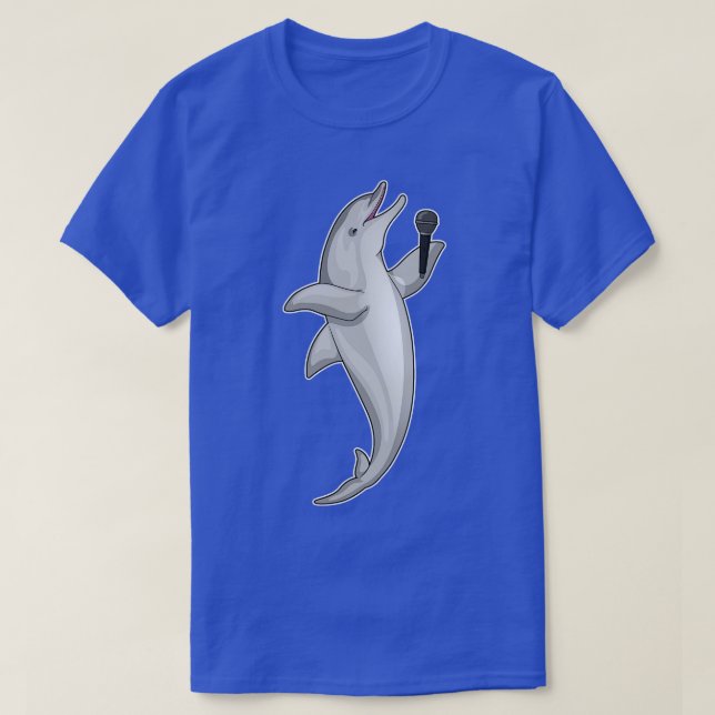 Dolphin Singer Microphone T Shirt (Design framsida)