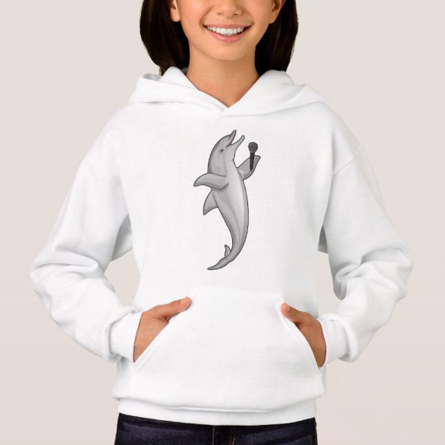 Dolphin Singer Microphone T Shirt (Framsida)