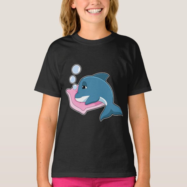 Dolphin Sleeping Pillow T Shirt (Framsida)