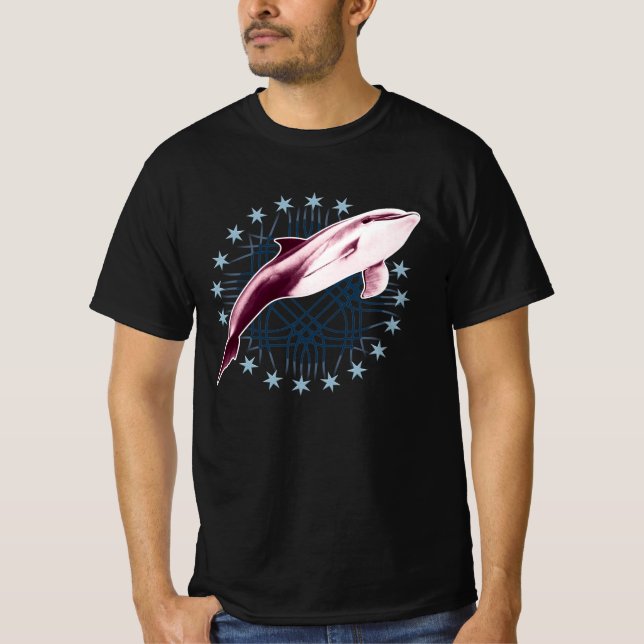 Dolphin Slick Graphic Design T Shirt (Framsida)
