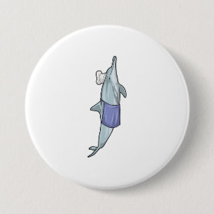 Dolphin som Cook med Chef hat Knapp
