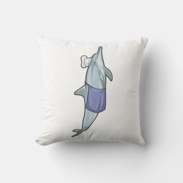 Dolphin som Cook med Chef hat Kudde (Framsida)