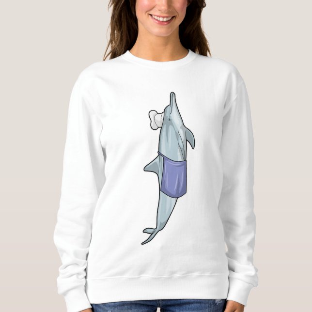 Dolphin som Cook med Chef hat T Shirt (Framsida)