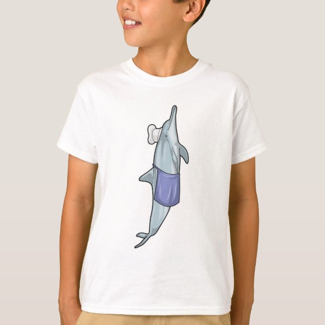 Dolphin som Cook med Chef hat T Shirt (Framsida)