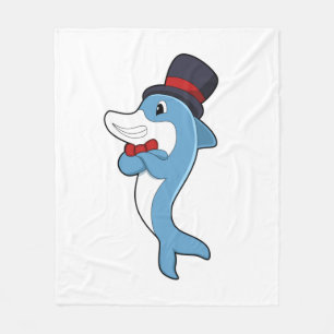 Dolphin som gentleman med Hat Fleecefilt
