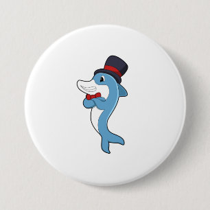 Dolphin som gentleman med Hat Knapp