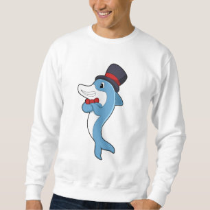 Dolphin som gentleman med Hat Lång Ärmad Tröja