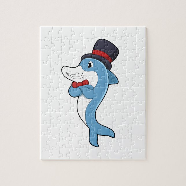 Dolphin som gentleman med Hat Pussel (Vertikal)