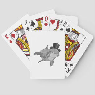 Dolphin som gentleman med Top hat Casinokort