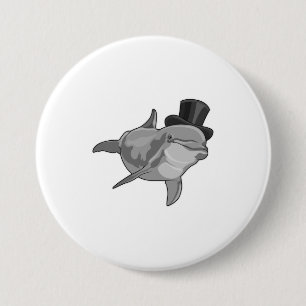 Dolphin som gentleman med Top hat Knapp