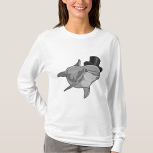Dolphin som gentleman med Top hat T Shirt