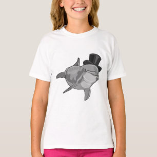 Dolphin som gentleman med Top hat T Shirt