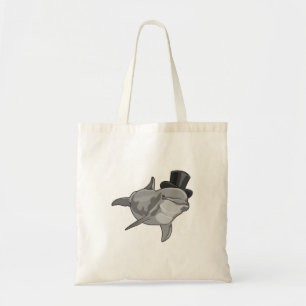 Dolphin som gentleman med Top hat Tygkasse
