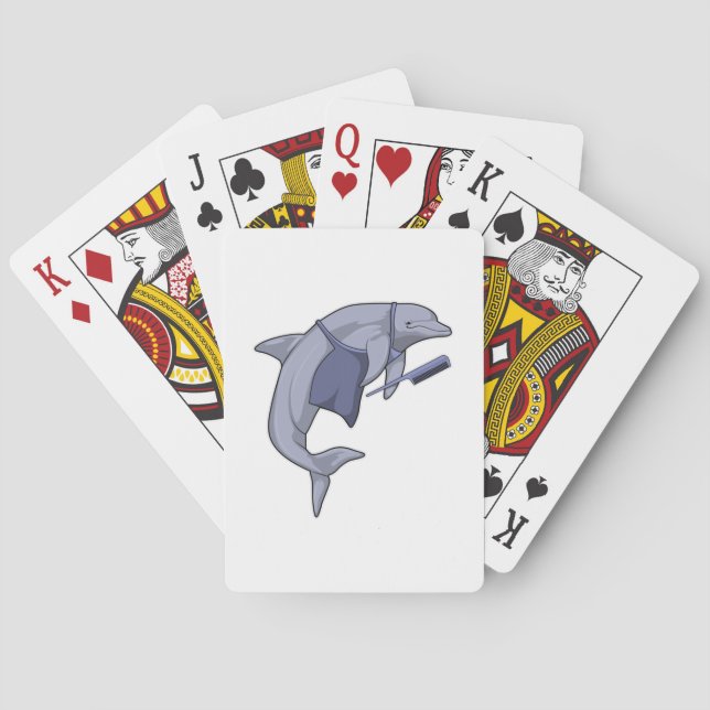 Dolphin som Hairdresser med Comb Casinokort (Baksidan)