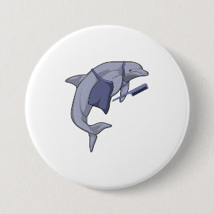Dolphin som Hairdresser med Comb Knapp