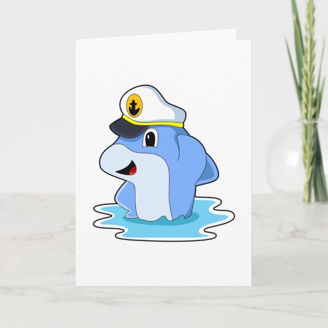 Dolphin som kapten med Hat Kort (Framsida)