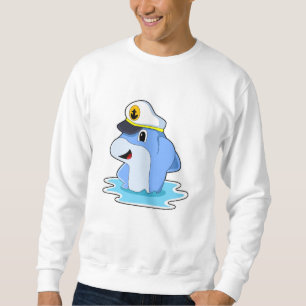Dolphin som kapten med Hat Lång Ärmad Tröja