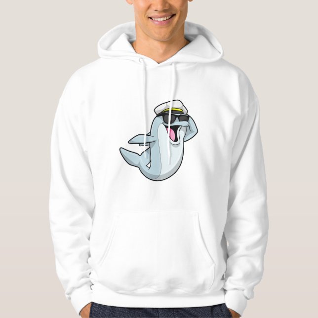 Dolphin som polis med polishatt hoodie (Framsida)