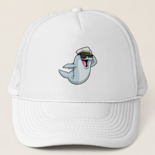 Dolphin som polis med polishatt keps