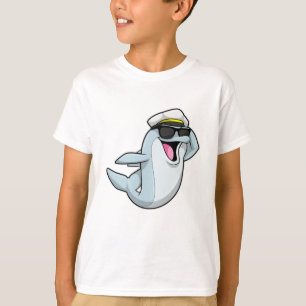 Dolphin som polis med polishatt t shirt