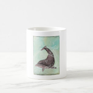 Dolphin Splash Around i Coola Grönt Vatten Kaffemugg