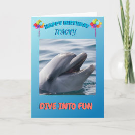Dolphin Splash Födelsedagsfirande Helgkort