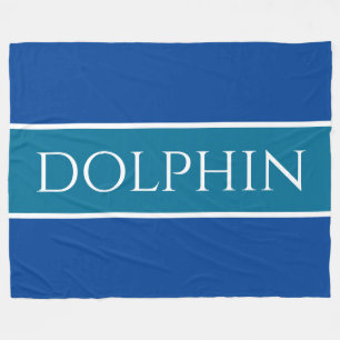 DOLPHIN Sporty Wide Blue White Nautical Rand Fleecefilt