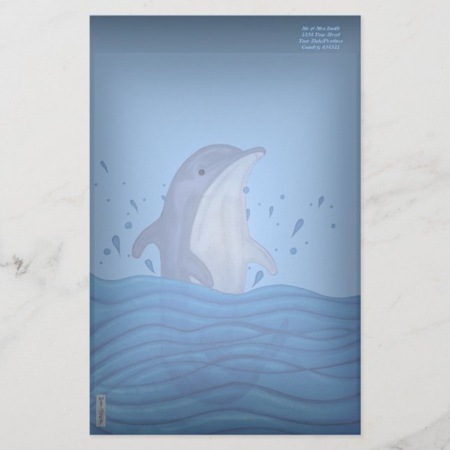 Dolphin Stänk Brevpapper (Framsida)