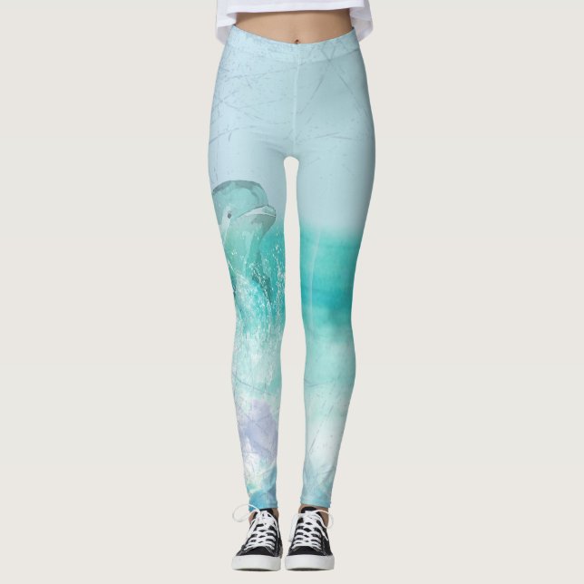 Dolphin Stänk Leggings (Framsida)