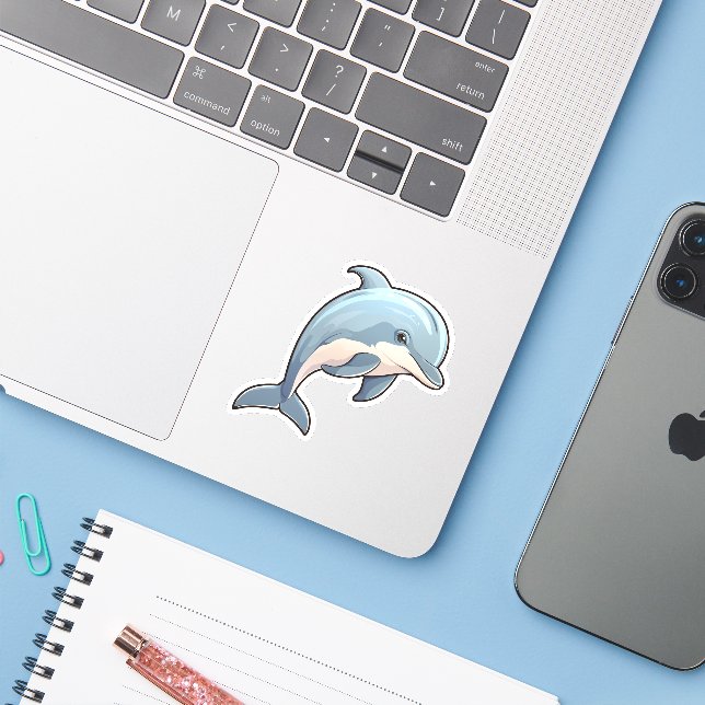 Dolphin Sticker Klistermärken (Laptop med iPhone)