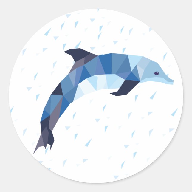 Dolphin Sticker Runt Klistermärke (Framsida)