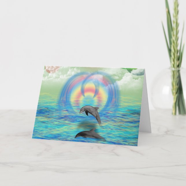 Dolphin Stigning Kort (Framsida)