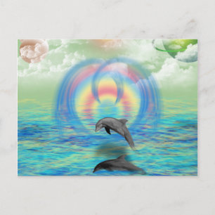 Dolphin Stigning Vykort