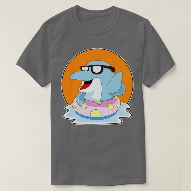 Dolphin Sunglasses T Shirt (Design framsida)