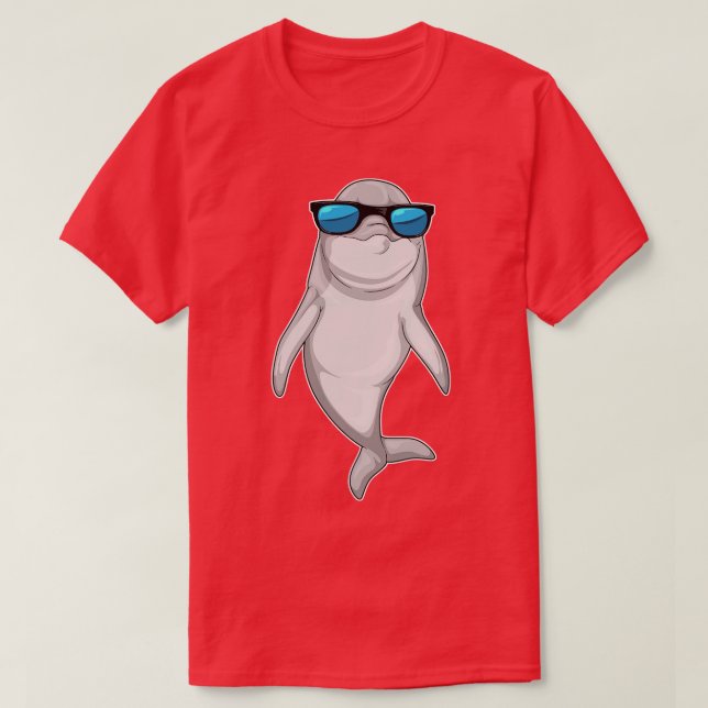 Dolphin Sunglasses T Shirt (Design framsida)