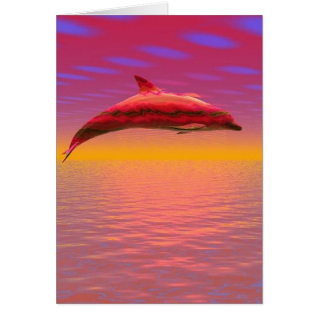 Dolphin Sunset Hälsningskort (Framsidan)